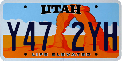 UT license plate Y472YH