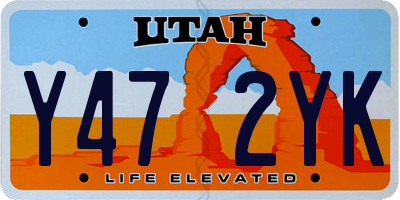 UT license plate Y472YK