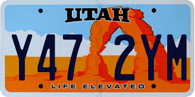 UT license plate Y472YM
