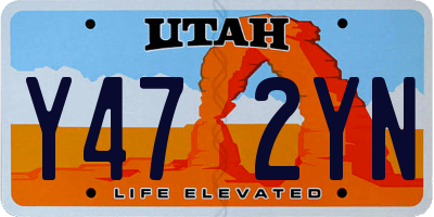 UT license plate Y472YN
