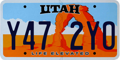 UT license plate Y472YO