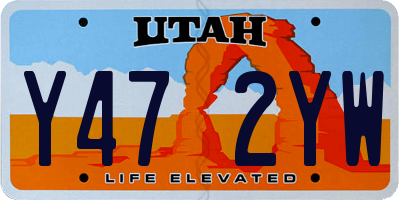 UT license plate Y472YW