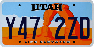 UT license plate Y472ZD