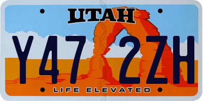 UT license plate Y472ZH