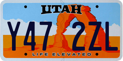UT license plate Y472ZL