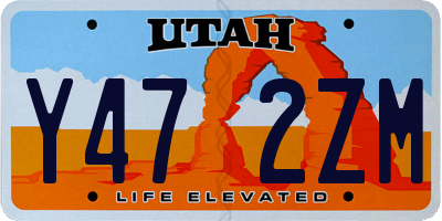 UT license plate Y472ZM