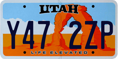 UT license plate Y472ZP