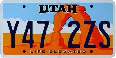 UT license plate Y472ZS