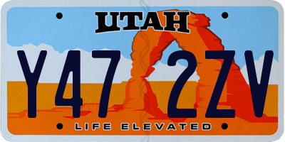 UT license plate Y472ZV