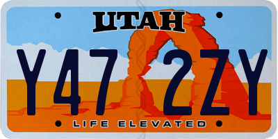 UT license plate Y472ZY