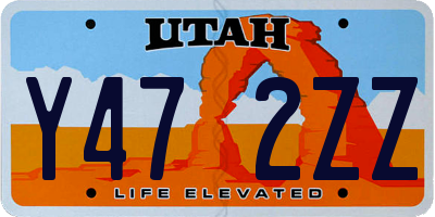 UT license plate Y472ZZ