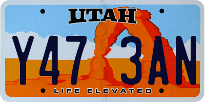 UT license plate Y473AN