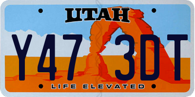 UT license plate Y473DT