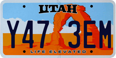UT license plate Y473EM