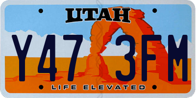 UT license plate Y473FM