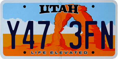 UT license plate Y473FN