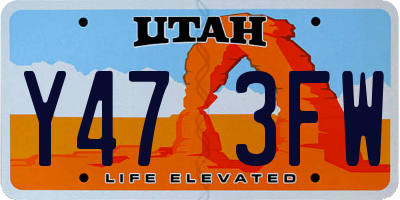 UT license plate Y473FW