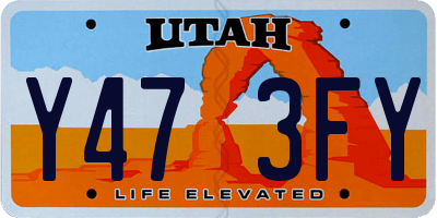 UT license plate Y473FY