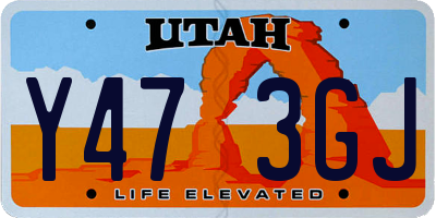 UT license plate Y473GJ