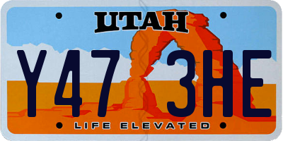 UT license plate Y473HE