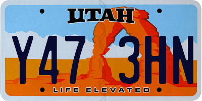 UT license plate Y473HN