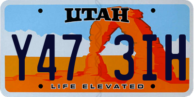 UT license plate Y473IH