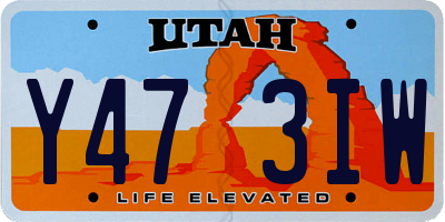 UT license plate Y473IW