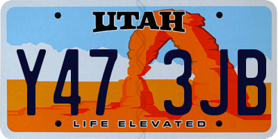 UT license plate Y473JB