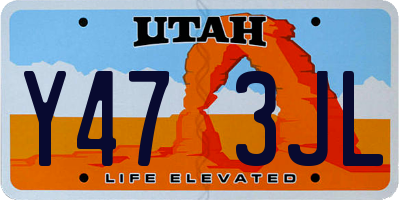 UT license plate Y473JL