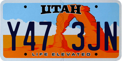 UT license plate Y473JN