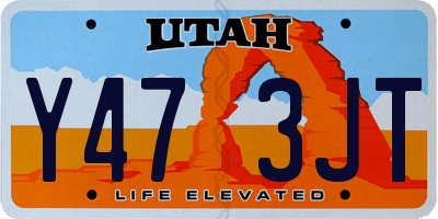 UT license plate Y473JT