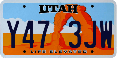UT license plate Y473JW