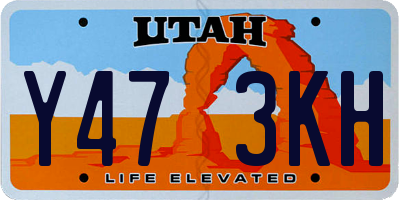 UT license plate Y473KH