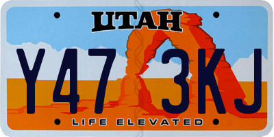 UT license plate Y473KJ