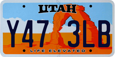 UT license plate Y473LB
