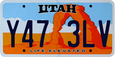 UT license plate Y473LV