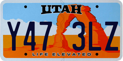 UT license plate Y473LZ