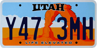 UT license plate Y473MH