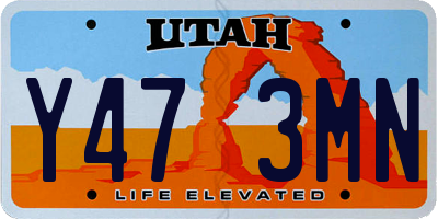 UT license plate Y473MN