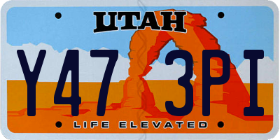 UT license plate Y473PI