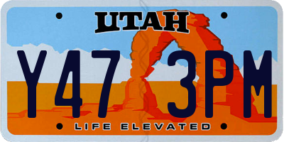 UT license plate Y473PM