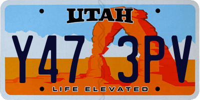 UT license plate Y473PV