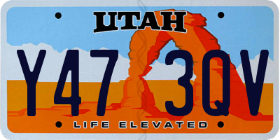 UT license plate Y473QV