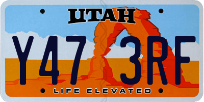 UT license plate Y473RF
