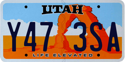 UT license plate Y473SA