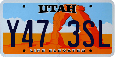 UT license plate Y473SL