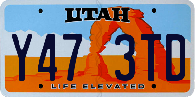 UT license plate Y473TD