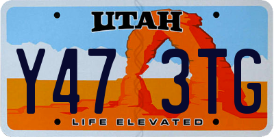 UT license plate Y473TG