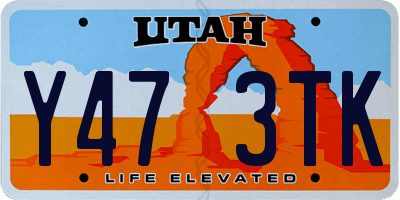 UT license plate Y473TK