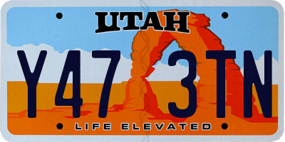UT license plate Y473TN